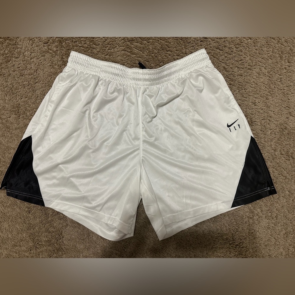 Nike Men's White Shorts with Black Panels G-17